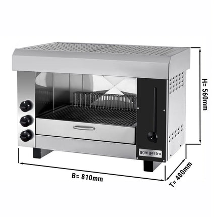GGM Gastro Gas Rise & Fall Salamander Grill PRO - 9.75kW - 3 Gas Burners - Natural Gas