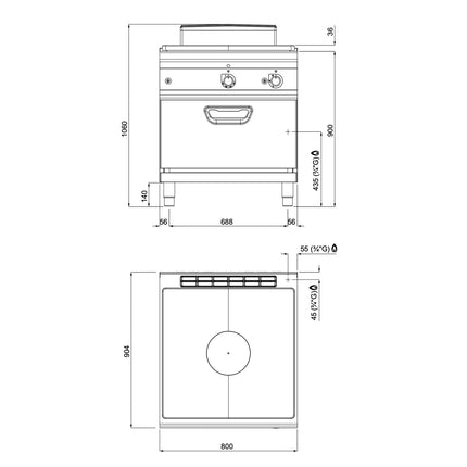 GGM Gastro Gas Solid Top - 20.8kW - incl. Gas Oven Static