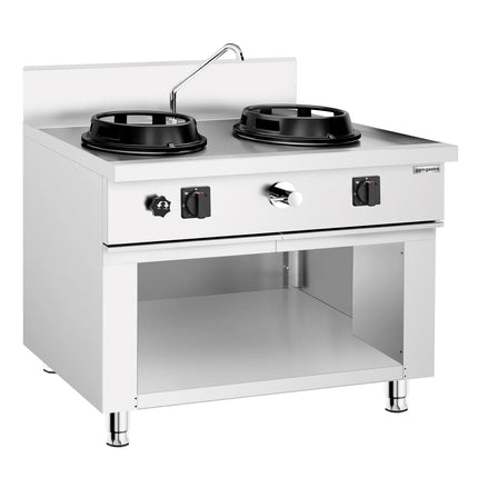 GGM Gastro Gas wok cooker - 30kW - 2 burner - incl. 1 tap