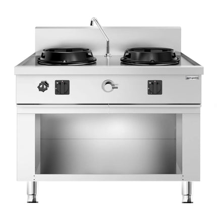 GGM Gastro Gas wok cooker - 30kW - 2 burner - incl. 1 tap