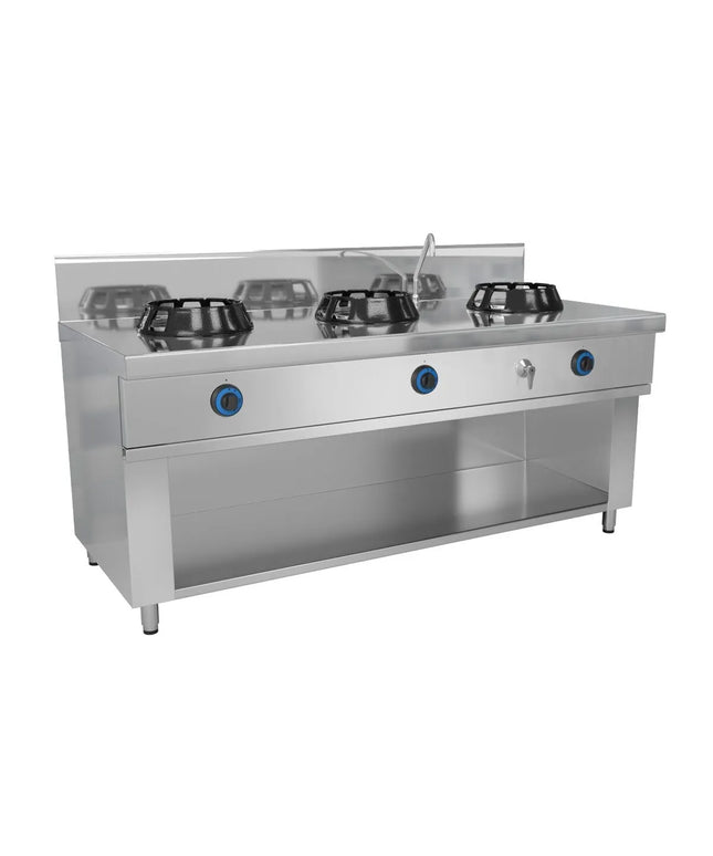 GGM Gastro Gas wok cooker - 42kW - 3 burner - incl. 1 tap