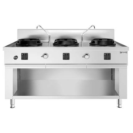 GGM Gastro Gas wok cooker - 45kW - 3 burner - incl. 2 taps