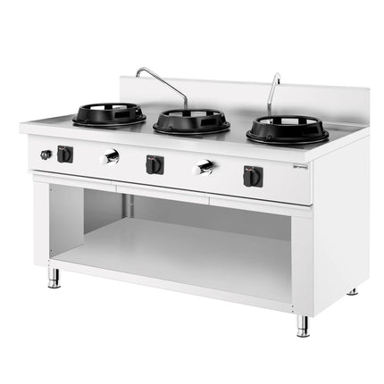 GGM Gastro Gas wok cooker - 45kW - 3 burner - incl. 2 taps