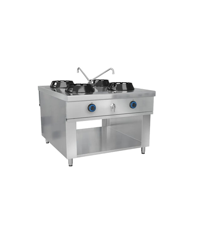 GGM Gastro Gas wok cooker - 56kW - 4 burner - incl. 2 taps