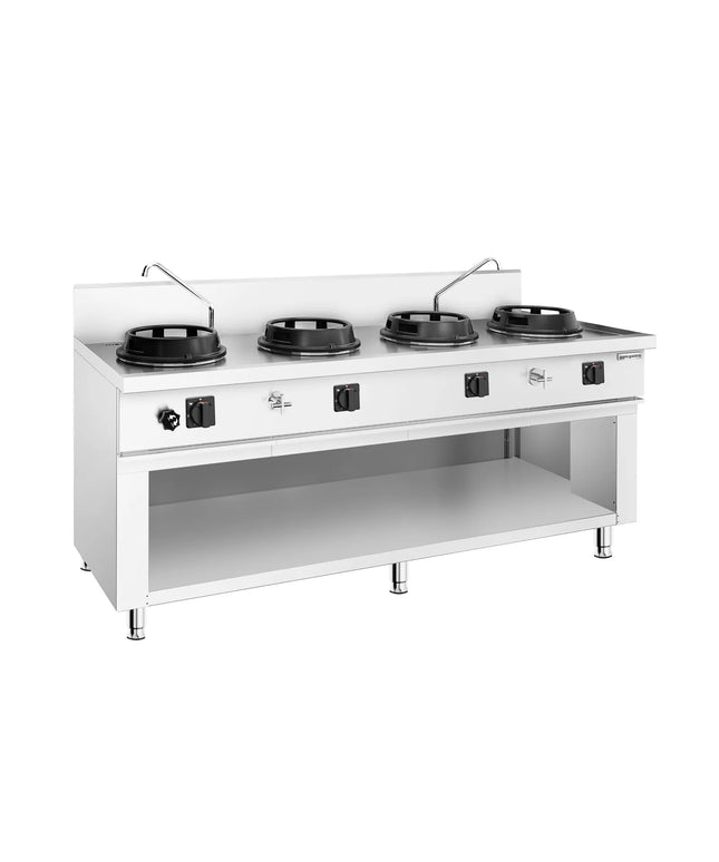 GGM Gastro Gas wok cooker - 60kW - 4 burner - incl. 2 taps