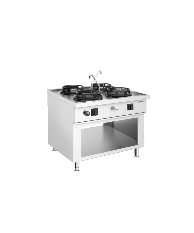 GGM Gastro Gas wok cooker - 60kW - 4 burner - incl. 2 taps