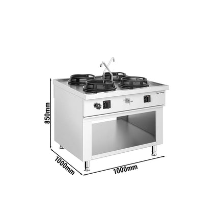 GGM Gastro Gas wok cooker - 60kW - 4 burner - incl. 2 taps