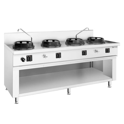 GGM Gastro Gas wok cooker - 60kW - 4 burner - incl. 2 taps