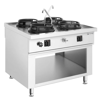 GGM Gastro Gas wok cooker - 60kW - 4 burner - incl. 2 taps