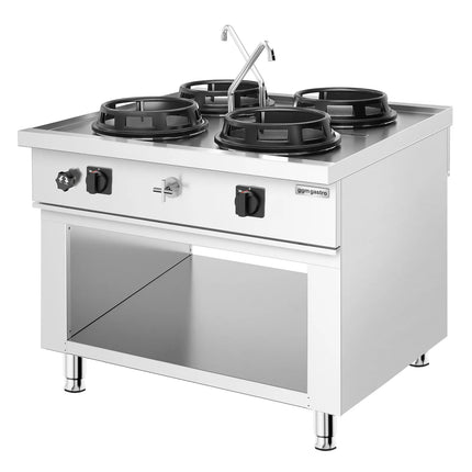 GGM Gastro Gas wok cooker - 60kW - 4 burner - incl. 2 taps