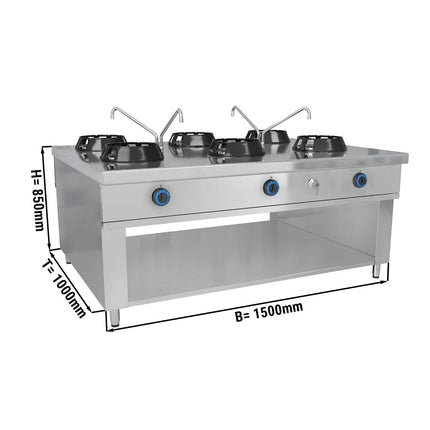 GGM Gastro Gas wok cooker - 84kW - 6 burner