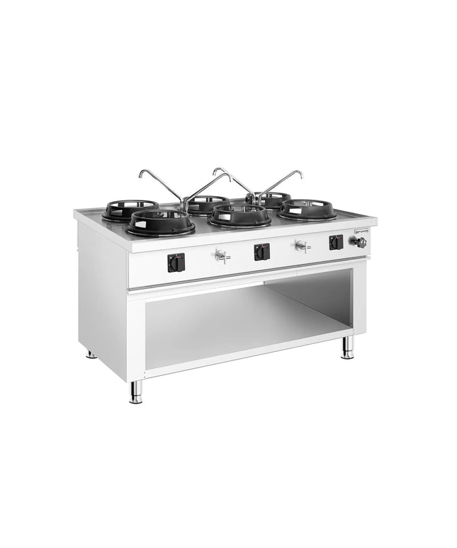 GGM Gastro Gas wok cooker - 90kW - 6 burner - incl. 4 taps