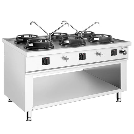 GGM Gastro Gas wok cooker - 90kW - 6 burner - incl. 4 taps