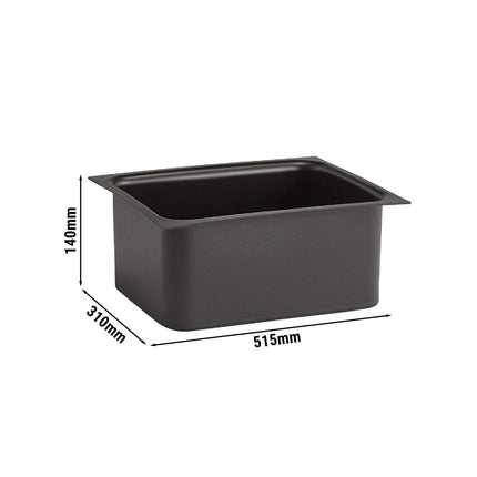 GGM Gastro Gastronorm Container (GN 1/2) - Deep - Polystyrene - H140mm - Black - for 14005