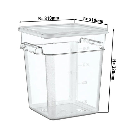 GGM Gastro Gastronorm Food Storage Container - with lid - Plastic - 17.2 litres