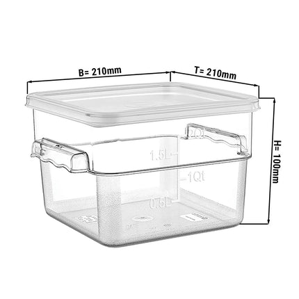 GGM Gastro Gastronorm Food Storage Container with lid - Plastic - 1.9 litres