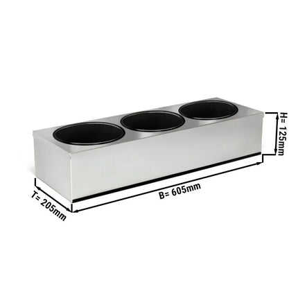 GGM Gastro Giá Đỡ Bình Đựng Nước Sốt (Cho 3x SRK5) - Thép Không Gỉ - 605x205x125mm