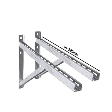 GGM Gastro Giá Đỡ Tường Thép Không Gỉ - Có Thanh Ngang - Dài 500mm