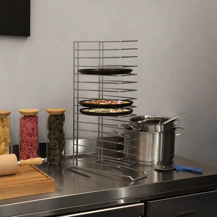 GGM Gastro Giá Đựng Khay Pizza - 318x650x351mm - Thép Không Gỉ - 15 Khay