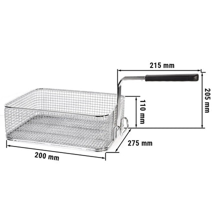 GGM Gastro Giỏ Chiên - 200x275x110mm - 10L - Thép Không Gỉ - Cho Bếp Chiên Dòng 700