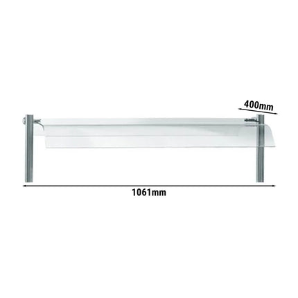 GGM Gastro Glass cover KOPENHAGEN - 1061x400x23mm - for BVI800-6 & BVI800 models