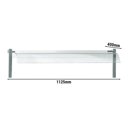 GGM Gastro Glass cover - KOPENHAGEN - 1125x400mm - Thickness: 3mm - for BVI800 & BVI800-3