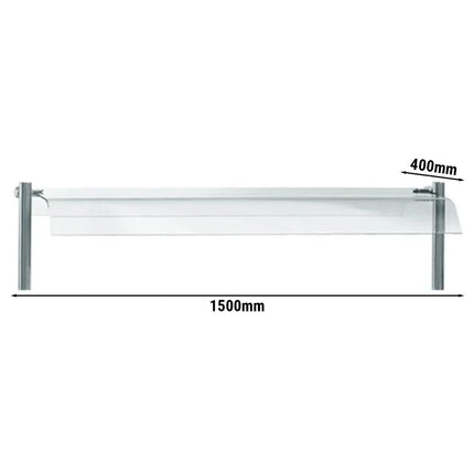 GGM Gastro Glass cover KOPENHAGEN - 1500x400x3mm - for BVI800-4 & BVI800