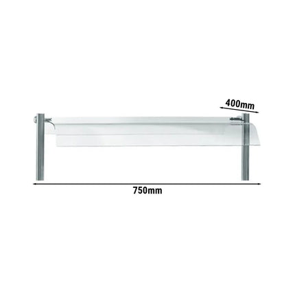 GGM Gastro Glass cover KOPENHAGEN - 750x400mm - Thickness: 3mm - for BVI800 & BVI800-2