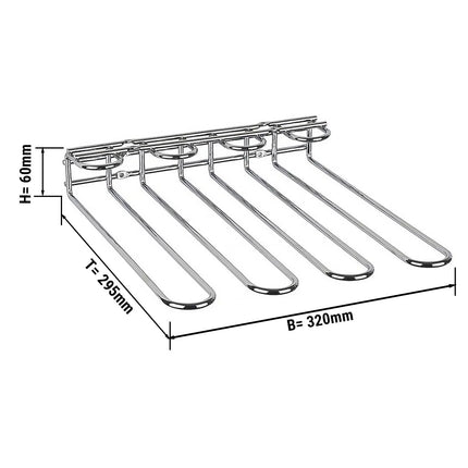 GGM Gastro Glass Rail - Wall- or Ceiling-Mountable - Metal - 320x295x60mm