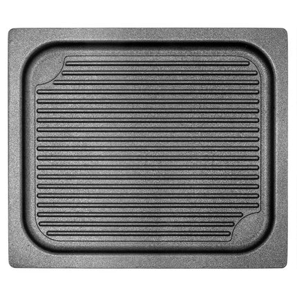 GGM Gastro Grill Plate for Commercial Combi Oven - 355x325x20mm - GN 2/3 - Cast Aluminium, non-stick - with Ribbed surface