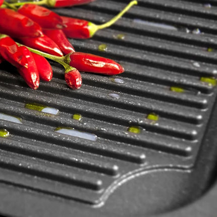 GGM Gastro Grill Plate for Commercial Combi Oven - 355x325x20mm - GN 2/3 - Cast Aluminium, non-stick - with Ribbed surface