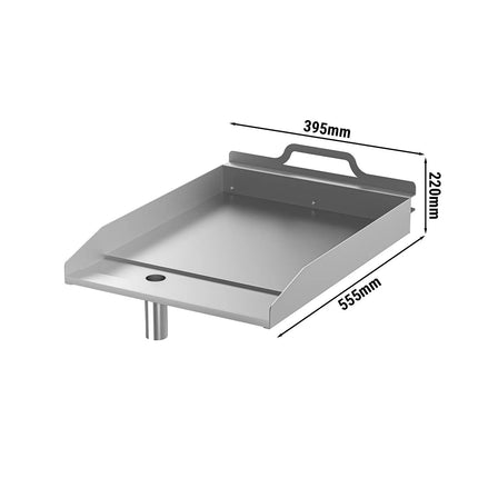 GGM Gastro Grill Plate for Gas Water Barbecue - 395x555x220mm - Cast Iron with Teflon coating - for GWGK80 & GWGK120