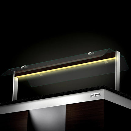 GGM Gastro Heated Bain Marie Buffet Counter DUBLIN - 1600mm - with 2 Chafing Dishes - on Castors - Brown