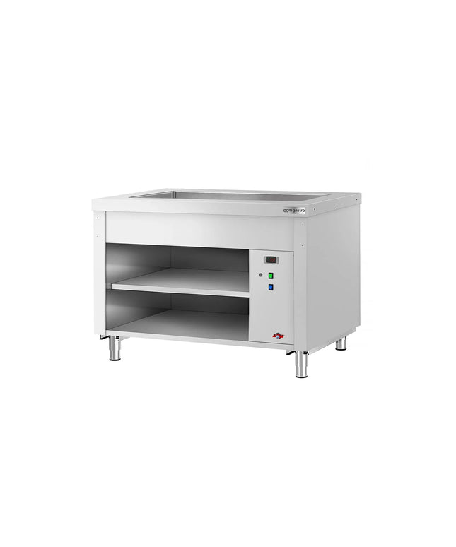 GGM Gastro Heated Bain Marie Counter COPENHAGEN - 1240mm - with Bain Marie Well - for 3x GN 1/1