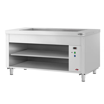 GGM Gastro Heated Bain Marie Counter COPENHAGEN - 1560mm - with Bain Marie Well - for 4x GN 1/1