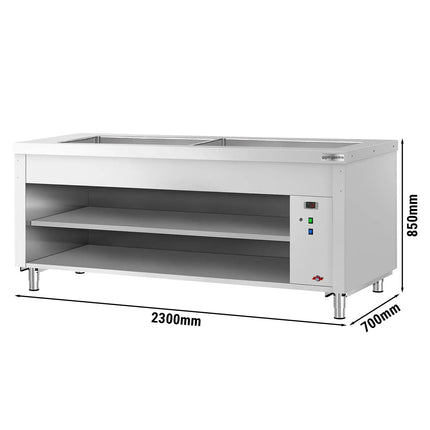 GGM Gastro Heated Bain Marie Counter COPENHAGEN - 2310mm - with Bain Marie Well - for 6x GN 1/1