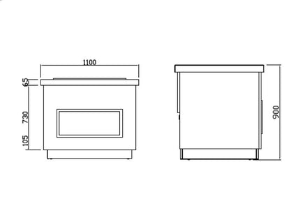 GGM Gastro Heated Bain Marie Counter PRAGUE - 1100mm - with Bain Marie Well - on Castors - for 2x GN 1/1