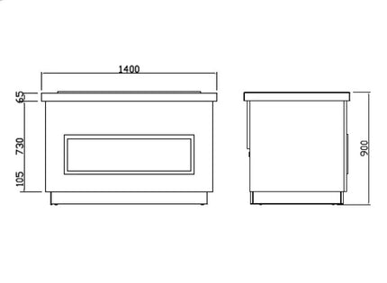 GGM Gastro Heated Bain Marie Counter PRAGUE - 1400mm - with Bain Marie Well + Flat Glass Sneeze Guard - on Castors - for 3x GN 1/1