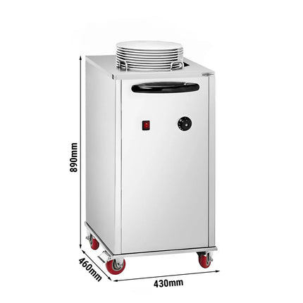 GGM Gastro Heated Plate Dispenser - Single Stack - Mobile (on castors) - 1kW - 40 plates