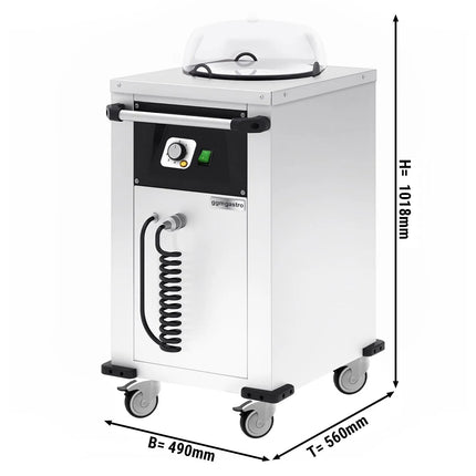 GGM Gastro Heated Plate Dispenser - Single Stack - Mobile (on castors) - 1kW - 50 plates - for Ø240–290mm plates