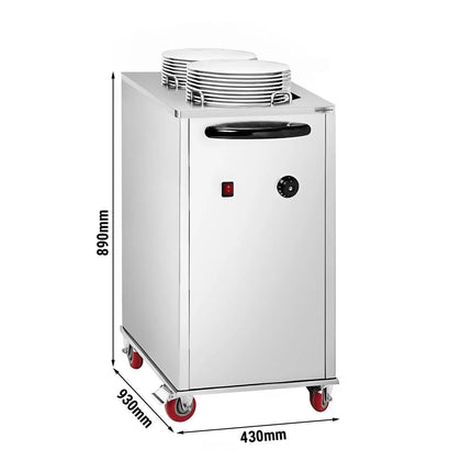GGM Gastro Heated Plate Dispenser - Twin Stack - Mobile (on castors) - 1kW - 2x40 plates
