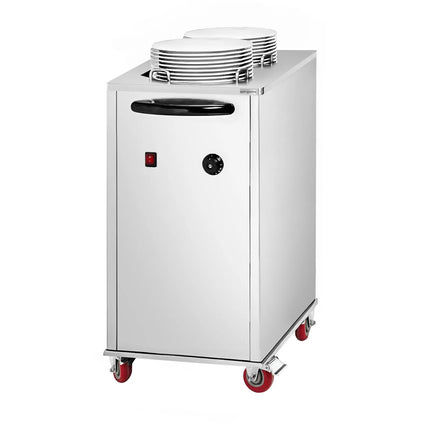 GGM Gastro Heated Plate Dispenser - Twin Stack - Mobile (on castors) - 1kW - 2x40 plates
