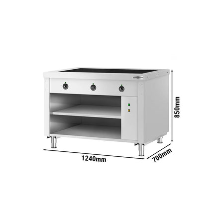 GGM Gastro Heated Servery Counter COPENHAGEN - 1240mm - with Hot Plate