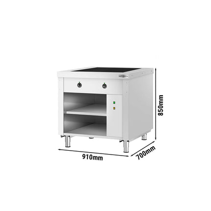 GGM Gastro Heated Servery Counter COPENHAGEN - 910mm - with Hot Plate
