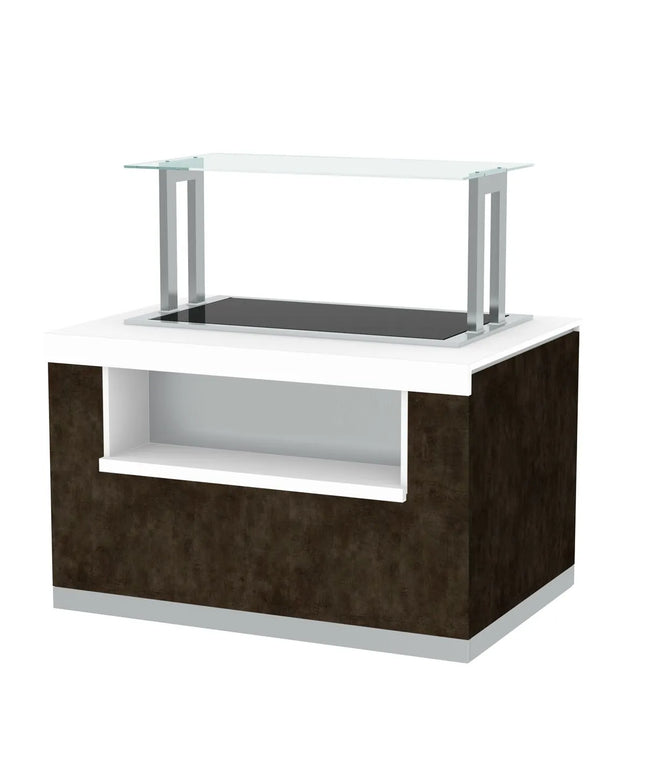GGM Gastro Heated Servery Counter PRAGUE - 1400mm - with Hot Plate - on Castors