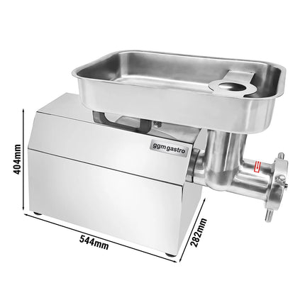 GGM Gastro Heavy Duty Electric Meat Mincer - Size 12 - 350-400kg/h - 750 W - Mincing Plate 12mm
