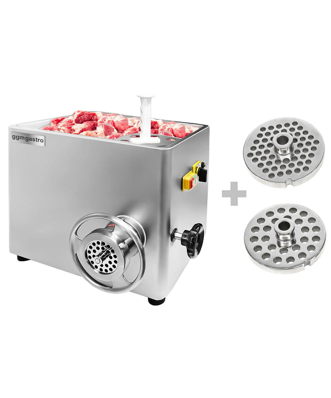 GGM Gastro Heavy Duty Electric Meat Mincer - Size 22 - 350-400kg/h - 800 W - Mincing Plate 4.5mm, 10mm