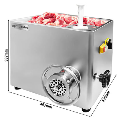 GGM Gastro Heavy Duty Electric Meat Mincer - Size 22 - 350-400kg/h - 800 W - Mincing Plate 4.5mm, 10mm