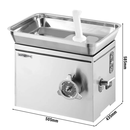 GGM Gastro Heavy Duty Electric Meat Mincer - Size 22 - 350kg/h - 1.1 kW - Mincing Plate 4.5mm - with Cooling System
