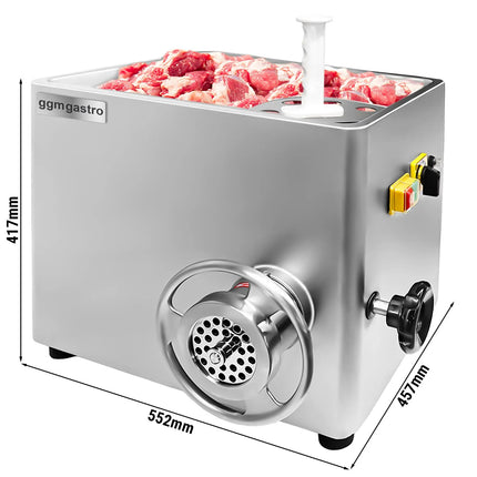 GGM Gastro Heavy Duty Electric Meat Mincer - Size 22 - 620-680kg/h - 1.1 kW - Mincing Plate 4.5mm